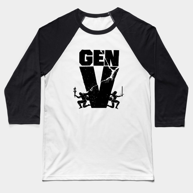 Gen V Fan Logo Black Baseball T-Shirt by Vault Emporium